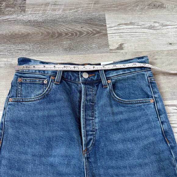 NWT Denim Forum Arlo High Rise Straight Jeans Blue 27 Y2K 90s - Picture 9 of 11